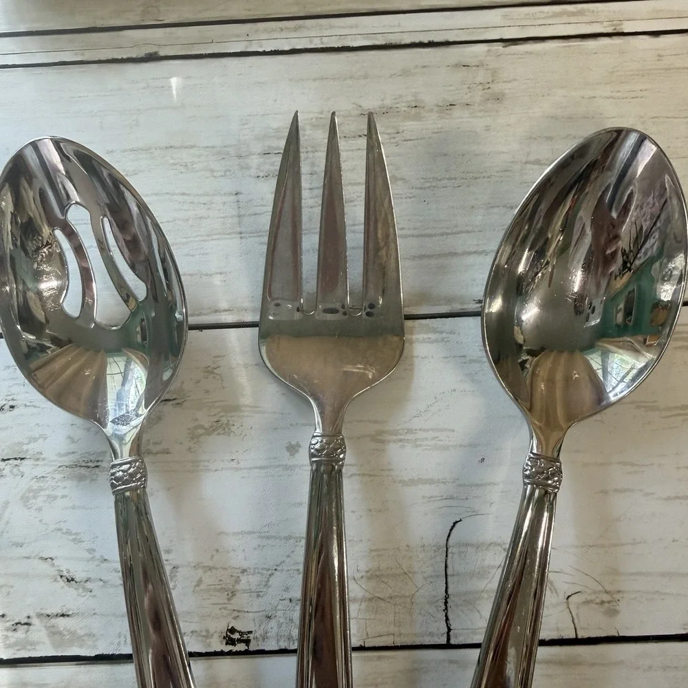 WATERFORD Stainless Padova 3-Piece HOSTESS SERVING SET Spoons‎ Fork Discontinued
